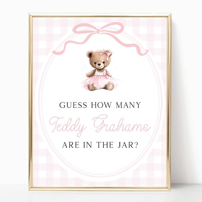 Póster Teddy Bear Baby Shower How Many Teddy Grahams (Subido por el creador)