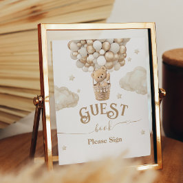 Póster Teddy Bear Balloon Baby Shower