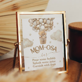 Póster Teddy Bear Balloon Baby Shower momosa bar