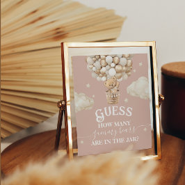 Póster Teddy Bear Balloon Juego de Baby Shower