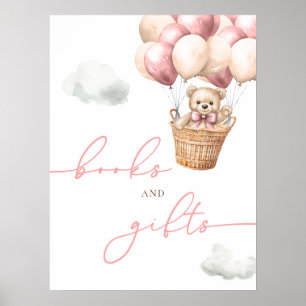 Póster Teddy Bear Balón De Aire Caliente Libros Y Regalos