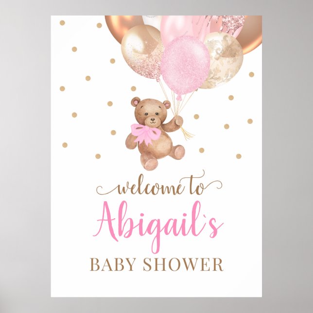 Póster Teddy Bear Bearly Wait Bienvenida Poster Baby Show (Frente)