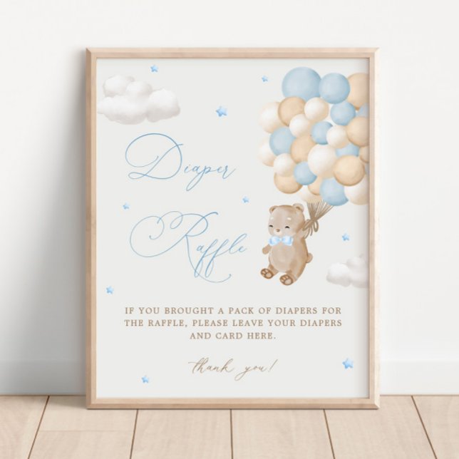 Póster Teddy Bear Blue Baby Shower Diaper Raffle (Subido por el creador)