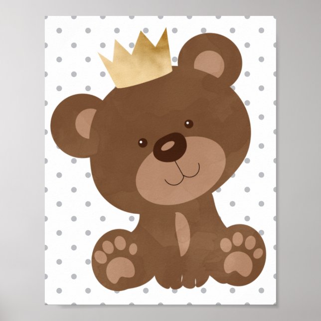 Póster Teddy Bear Cute Baby Boy Nursery Wall Art Regalo (Frente)