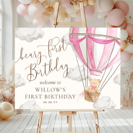 Póster Teddy Bear Hot Air Balloon Beary First Birday