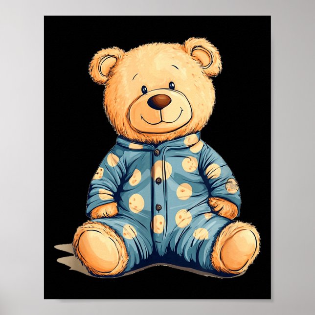 Póster Teddy Bear In Pajama Costume For Bedtime Smiles  (Frente)