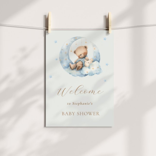 Póster Teddy Bear Moon Over the Moon Baby Shower (Subido por el creador)