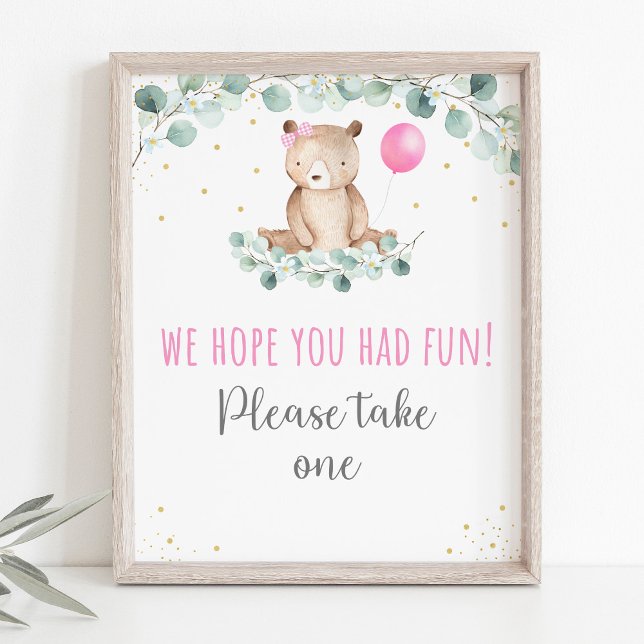 Póster Teddy Bear Picnic Floral Rosa Rótulo Favor del Cum (Subido por el creador)