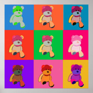 Póster Teddy Bear Pop Art Poster