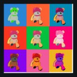 Póster Teddy Bear Pop Art Print<br><div class="desc">Teddy Bear estampado de arte</div>