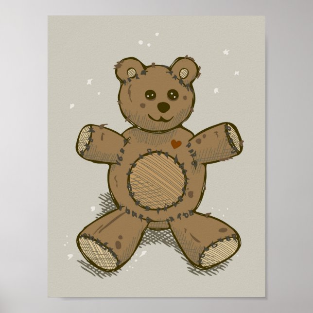 Póster Teddy Bear Sketch (Frente)