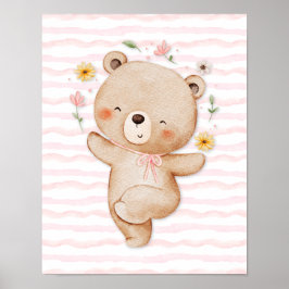 Póster Teddy bear wall art poster Happy dance poster