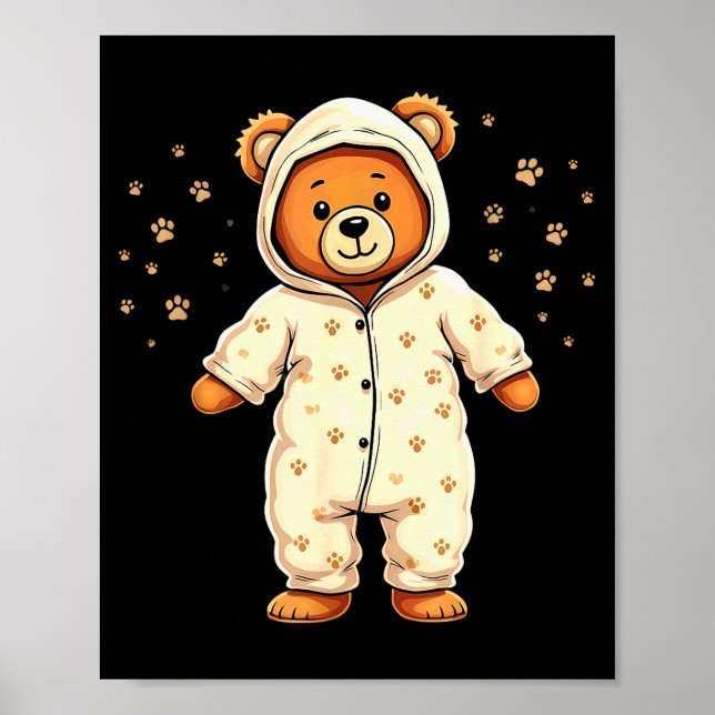 Póster Teddy Bear Wearing Pajamas  (Frente)