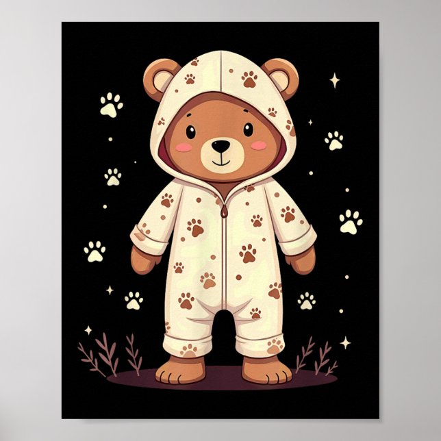 Póster Teddy Bear Wearing Pajamas  (Frente)