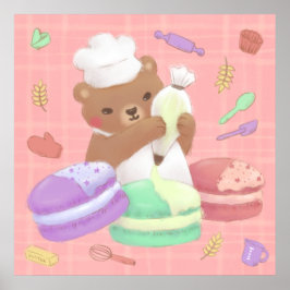 Póster Teddy el panadero con los macarones
