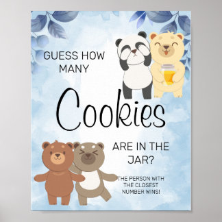 Póster Teddy lleva el Rótulo de juego de cuantas galletas