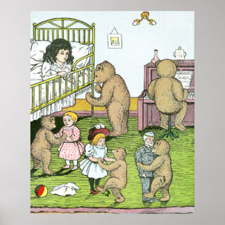 Póster Teddy lleva vals con muñecas