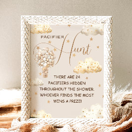 Póster Teddy oso Pacifier Hunt Funny Game Rótulo