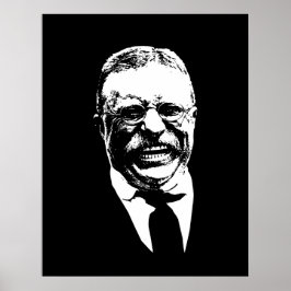Póster Teddy Roosevelt — Blanco y negro