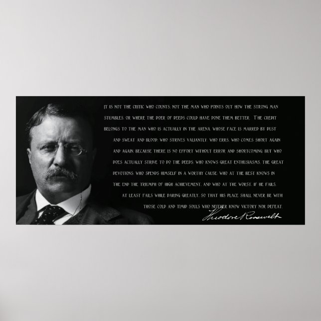 PÓSTER TEDDY ROOSEVELT - HOMBRE EN LA ARENA - 1910 (Frente)