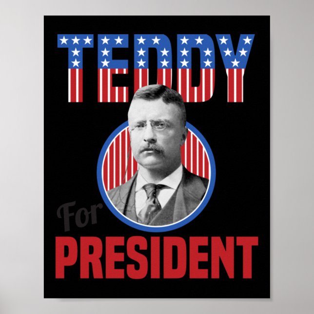 Póster Teddy Roosevelt Presidente Toro Almizcle Theodore  (Frente)