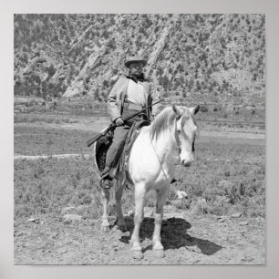 Póster Teddy Roosevelt Sobre La Caza A Caballo 