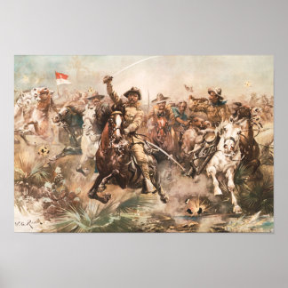 Póster Teddy Roosevelt y los ciclistas en toga