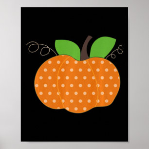 Póster Tee de caída gráfica de la calabaza de punto de po