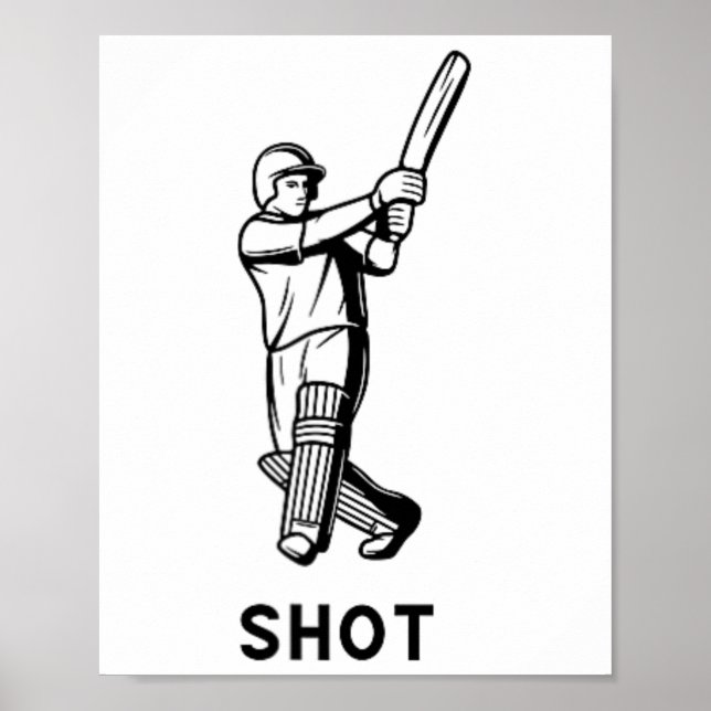 Póster Tee de cricket Cricketer Cricketers India Inglater (Frente)
