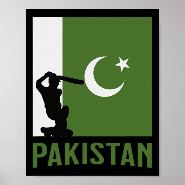 Póster Tee de cricket pakistaní Cricket paquistaní  (Frente)