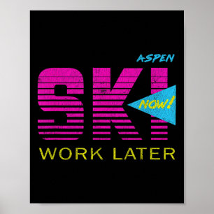 Póster Tee de esquí Colorado de Retro Aspen 80