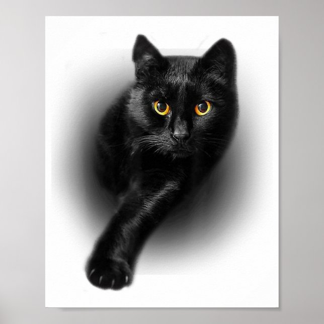 Póster Tee de gatos negros Ojos amarillos T-Shirt (Frente)