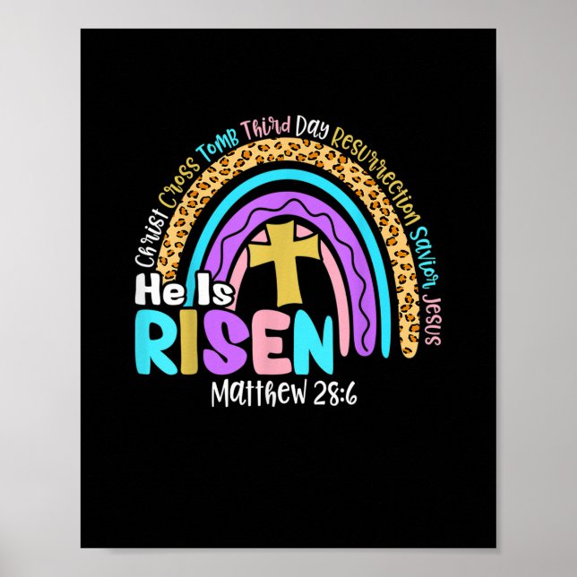 Póster Tee De Moda De Pascua De Arcoiris Se Levanta Mateo (Frente)