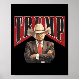 Póster Tee de vaquero de Trump occidental para recuperar