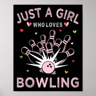 Póster Tee Deportivo De Bolos Para Mujeres Sólo Una Chica