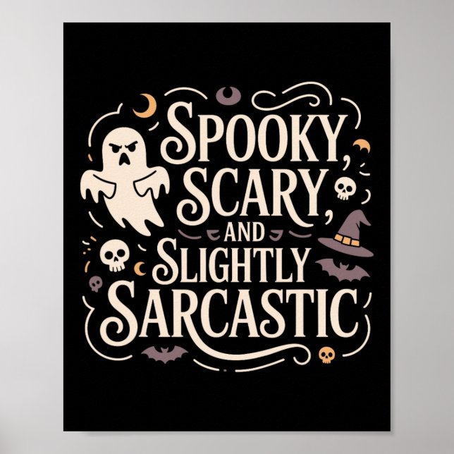 Póster Tee fantasma un poco sarcástico (Frente)
