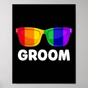 Póster Tee Lgbt, Boda de Groom, partido de licenciatura l