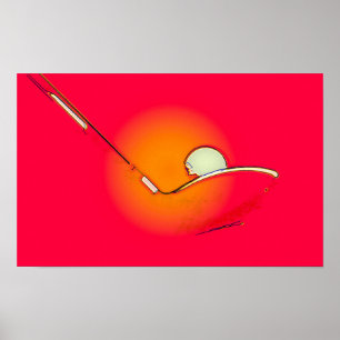 Póster Tee Off At Dawn - Original Golf Art Print