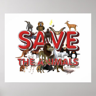 Póster TEE Salva A Los Animales
