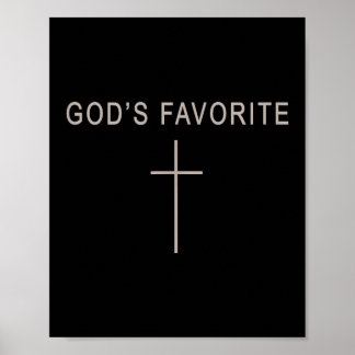 Póster Teen Girl God's Favorite Christian Minimalist Todd