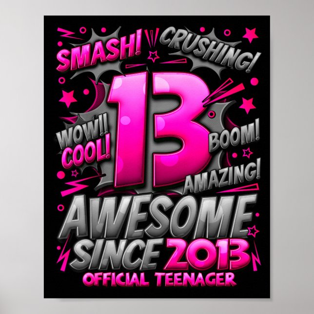 Póster Teenager 13 Year Old Boys 13th Birthday Boy  (Frente)