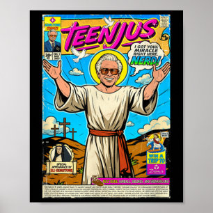 Póster Teenjus divertido meme de Jesús Cristo Fe Segunda