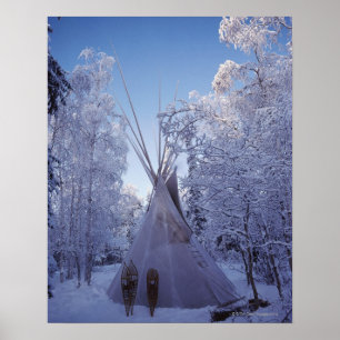 Póster Teepee in Winter