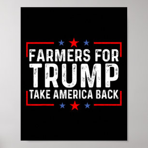 Póster Tees de agricultores - agricultores para Trump rec