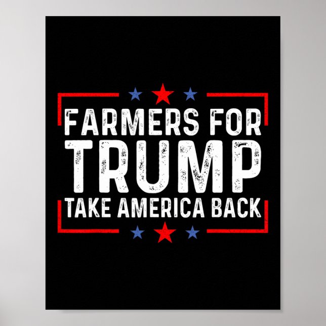 Póster Tees de agricultores - agricultores para Trump rec (Frente)
