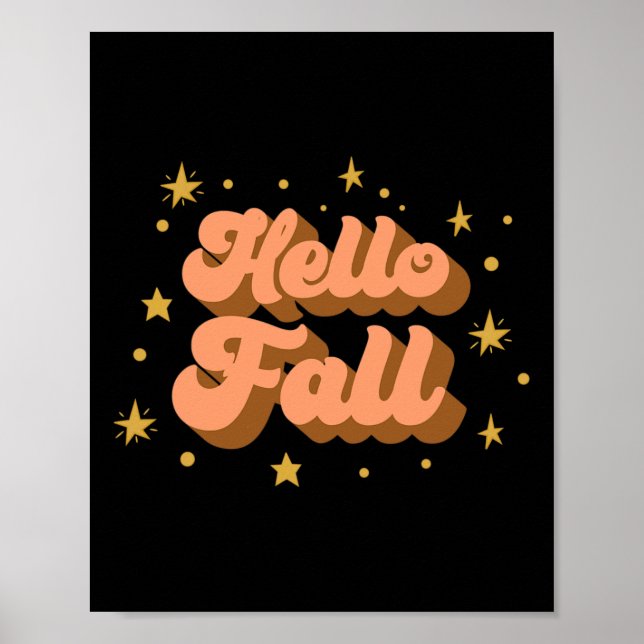 Póster Tees de gráficos de otoño - Hello Fall (Frente)