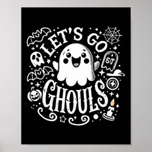 Póster Tees Halloween deja que Ghouls abriera a las mujer