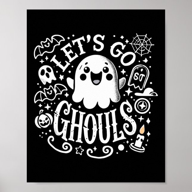 Póster Tees Halloween deja que Ghouls abriera a las mujer (Frente)