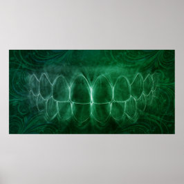 Póster Teeth Bite Dentista Ortodontista Poster Verde