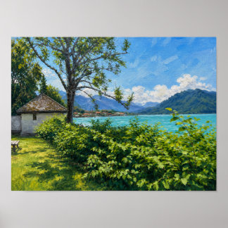 Póster Tegernsee en los Alpes